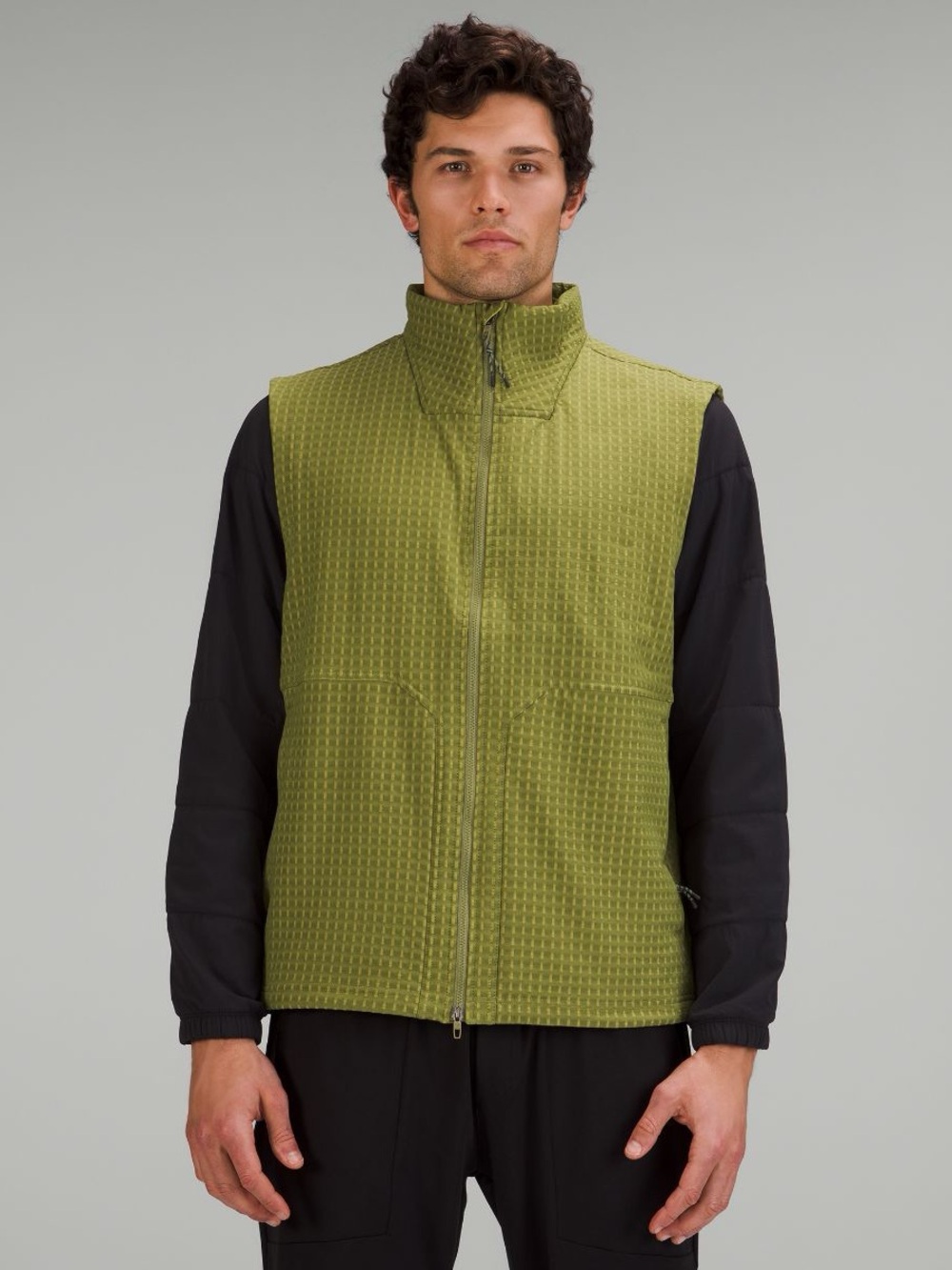 NWT Lululemon Water-Repellent Grid Fleece Hiking Vest Mens XL in Olive Green